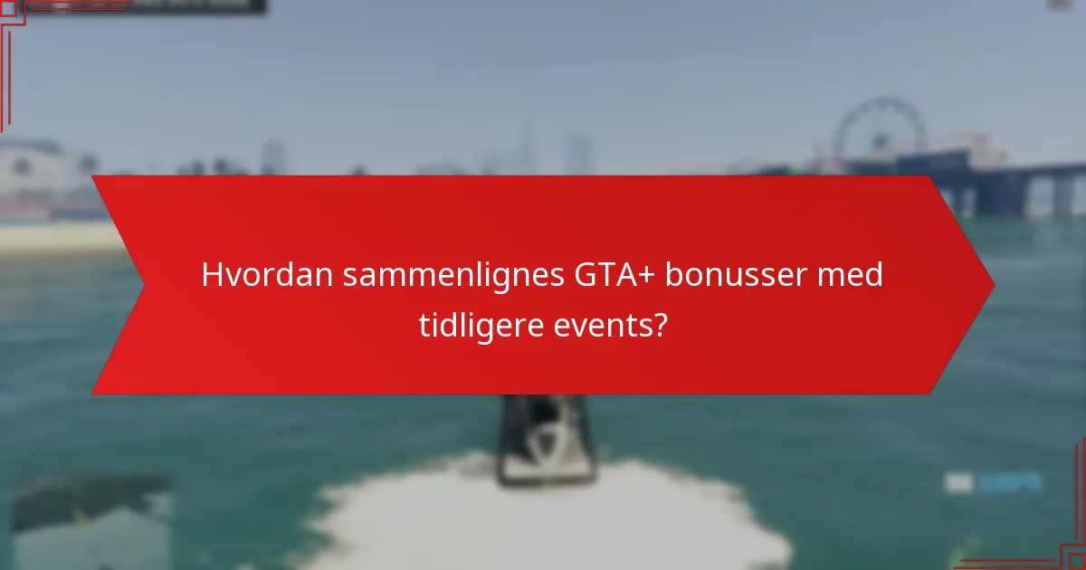 Hvordan sammenlignes GTA+ bonusser med tidligere events?